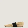 Sliced Square Ballerinas in Mirror Effect Leather Sliced Square Ballerinas in Mirror Effect Leather
