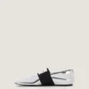 Sliced Square Ballerinas in Mirror Effect Leather Sliced Square Ballerinas in Mirror Effect Leather