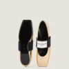 Sliced Square Ballerinas in Mirror Effect Leather Sliced Square Ballerinas in Mirror Effect Leather