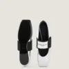 Sliced Square Ballerinas in Mirror Effect Leather Sliced Square Ballerinas in Mirror Effect Leather
