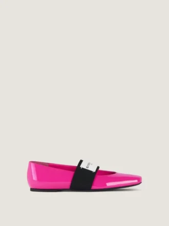 Sliced Square Ballerinas in Patent Leather