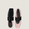 Sliced Square Ballerinas in Satin