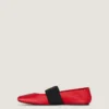 Sliced Square Ballerinas in Textured-Effect Leather