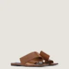 Sliced Square Flat Sandals in Leather Sliced Square Flat Sandals in Leather