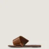 Sliced Square Flat Sandals in Leather Sliced Square Flat Sandals in Leather