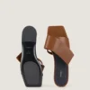 Sliced Square Flat Sandals in Leather Sliced Square Flat Sandals in Leather