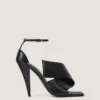 Sliced Square Heeled Sandals in Leather Sliced Square Heeled Sandals in Leather