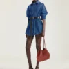 Small Facet Tote Bag in Grained Leather