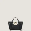 Small the Snatch Bag in Grained Bicolor Leather Small the Snatch Bag in Grained Bicolor Leather