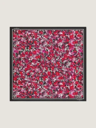 Square in Silk with Floral Print