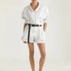 Striped Shorts in Cotton and Silk