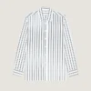 Striped Shirt in Poplin with Surrealism Print Striped Shirt in Poplin with Surrealism Print