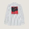 Striped Shirt in Poplin with Surrealism Print Striped Shirt in Poplin with Surrealism Print