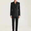 Striped Skinny Pants in Wool