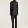 Striped Skinny Pants in Wool