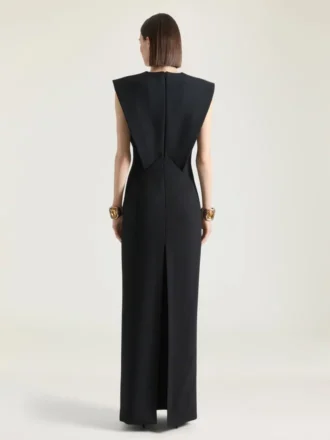 Structured Evening Dress in Wool