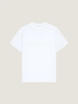 T-Shirt in Cotton and Silk with Givenchy Paris Jacquard