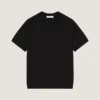 T-Shirt in Cotton Knit with Gros Grain Details