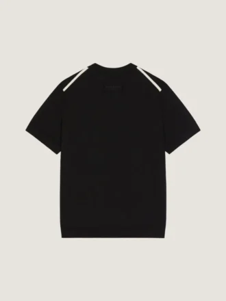T-Shirt in Cotton Knit with Gros Grain Details