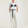 T-Shirt in Cotton with Cutaway Bra Print T-Shirt in Cotton with Cutaway Bra Print