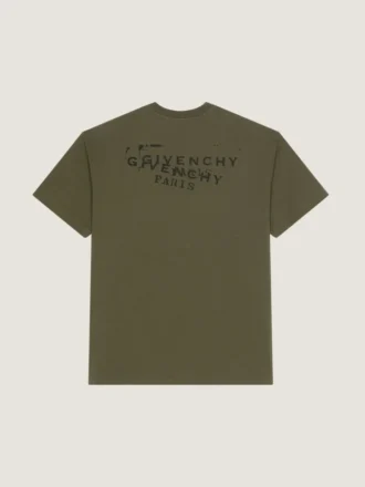 T-Shirt in Cotton with Givenchy Stamp Print