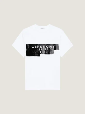T-Shirt in Cotton with Givenchy Tape Print