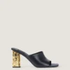 Tape Heeled Mules in Leather Tape Heeled Mules in Leather