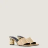 Tape Heeled Mules in Mirror Effect Leather Tape Heeled Mules in Mirror Effect Leather