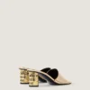 Tape Heeled Mules in Mirror Effect Leather Tape Heeled Mules in Mirror Effect Leather