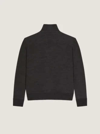 Zipped Sweatshirt in Wool with Givenchy Paris Gros Grain